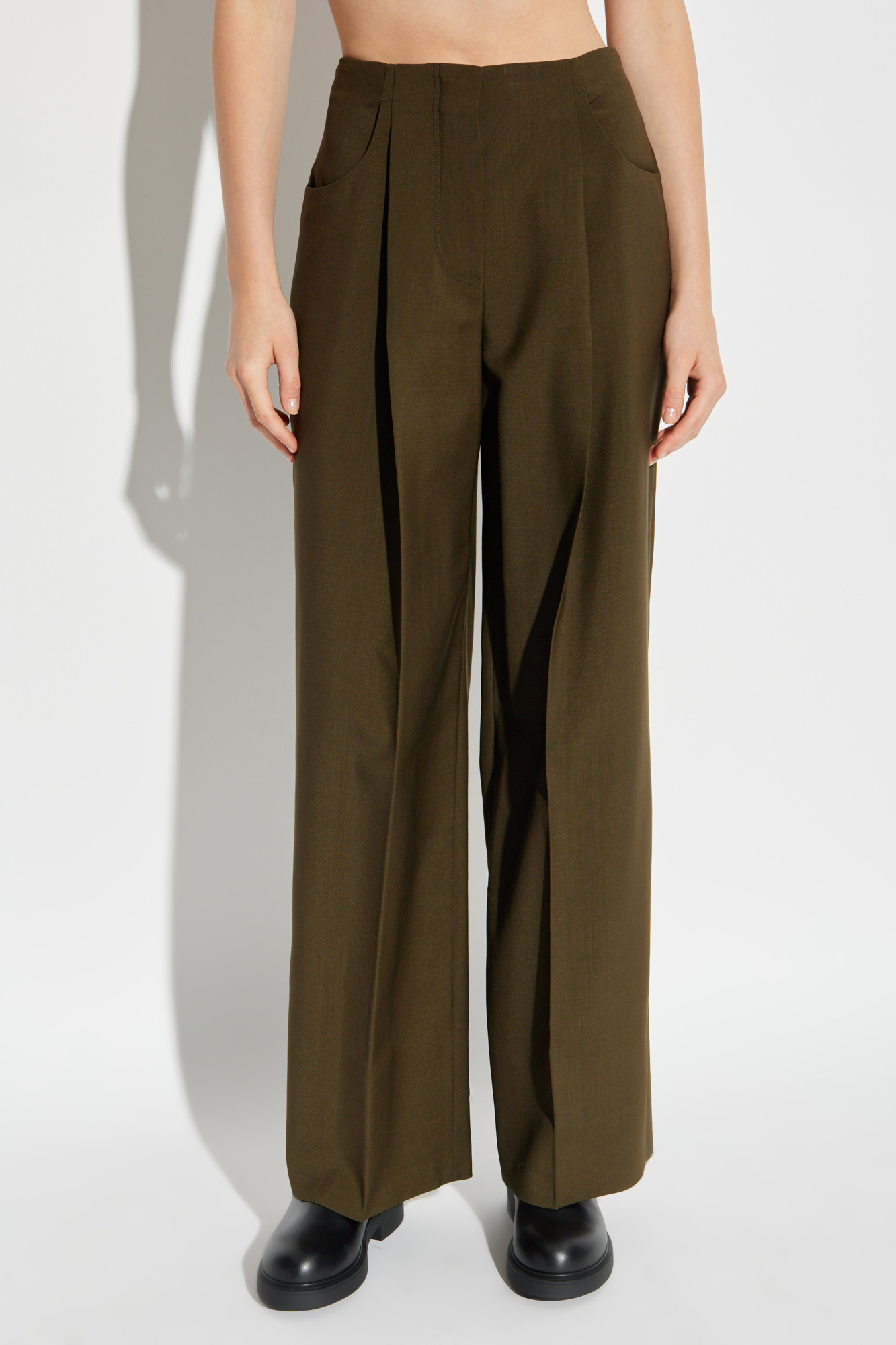 Green Wool trousers with pleats Fendi - Vitkac France